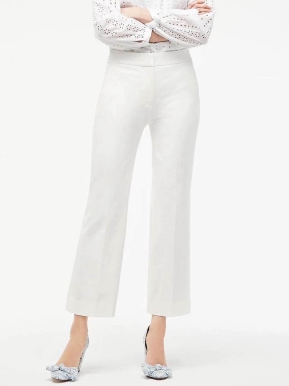 J. Crew Hayden Kickout Crop Pant Ivory White NWT Size 8